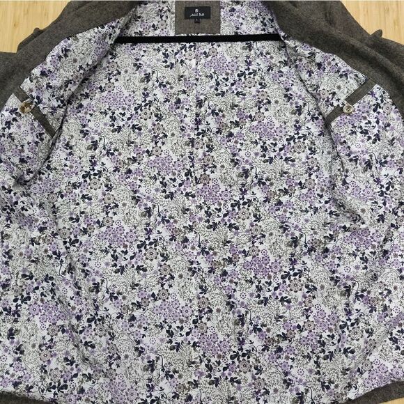 Paul Saint Brown Gray 100% cotton button down blazer suit jacket size L - Picture 5 of 11